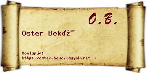 Oster Bekő névjegykártya